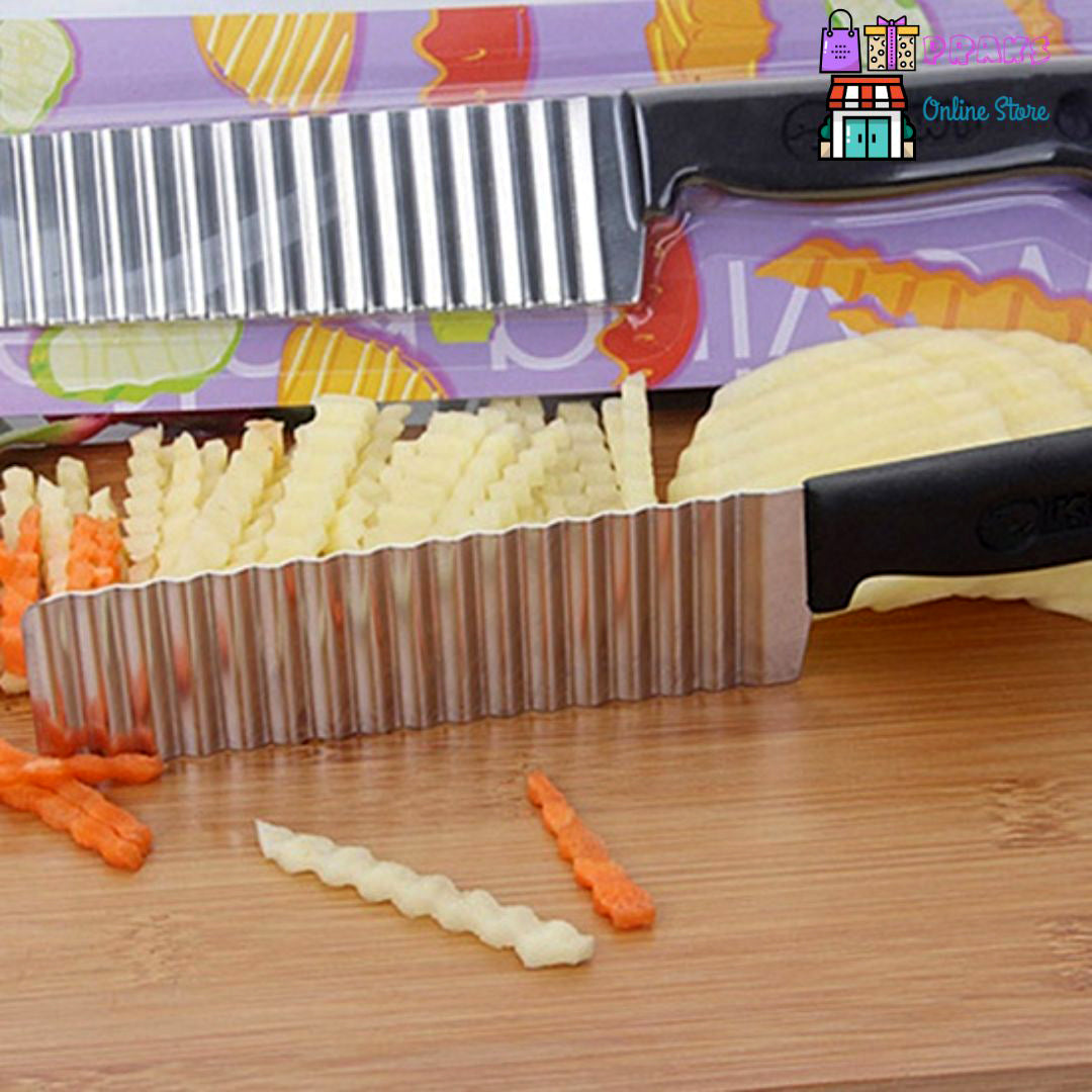 Curly Fries and Salad Cutter - Wavy Crinkle Knife