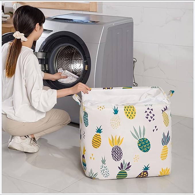Foldable Waterproof Laundry Basket with Colorful Designs
