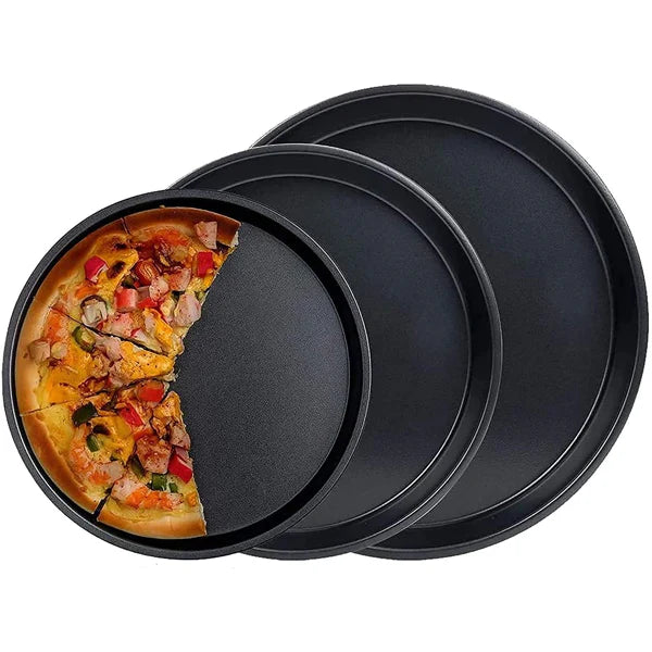 Non-Stick Pizza Tray, Baking Pan Set (3Pcs)
