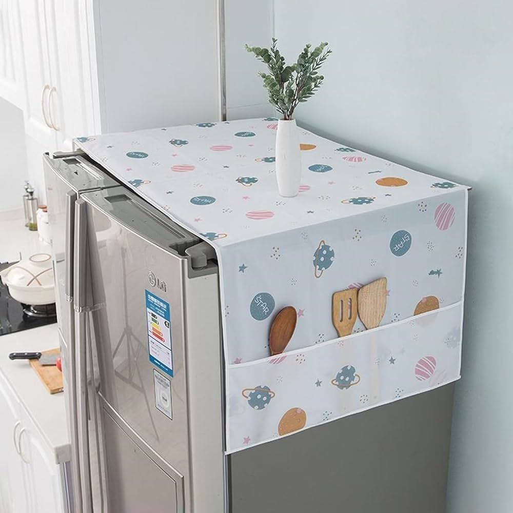 Waterproof Fridge Cover With Storage Pocket : Dust Protection to Organize Your Refrigerator