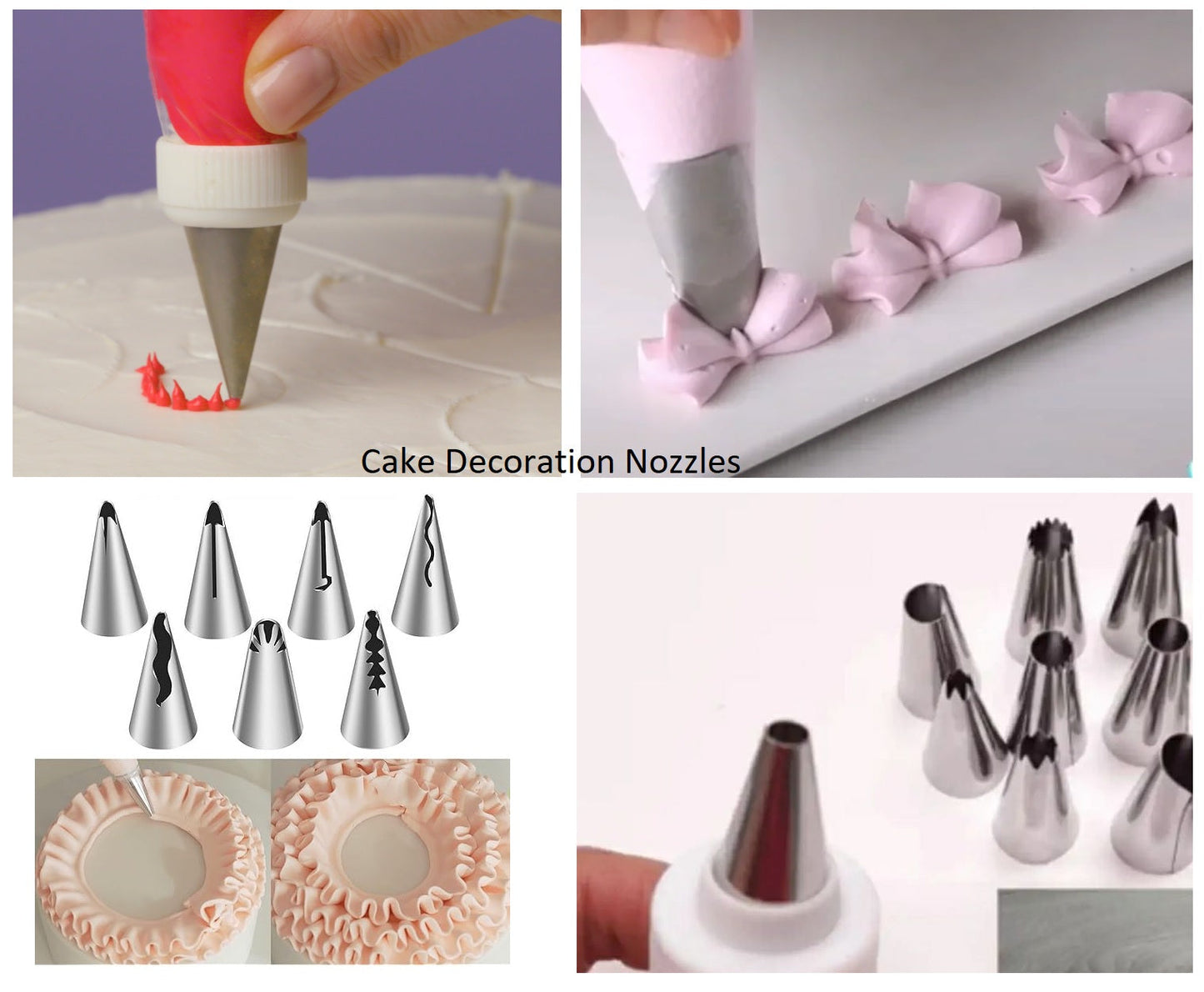 15-Piece Cake Decoration Nozzle Set with Piping Bag
