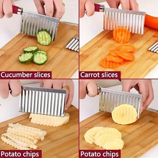 Curly Fries and Salad Cutter - Wavy Crinkle Knife