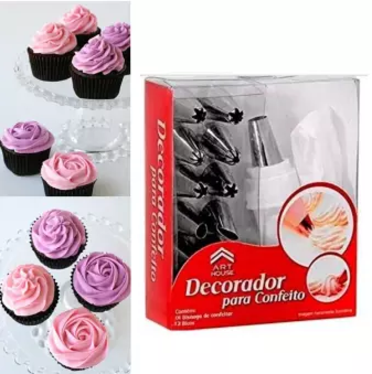 15-Piece Cake Decoration Nozzle Set with Piping Bag
