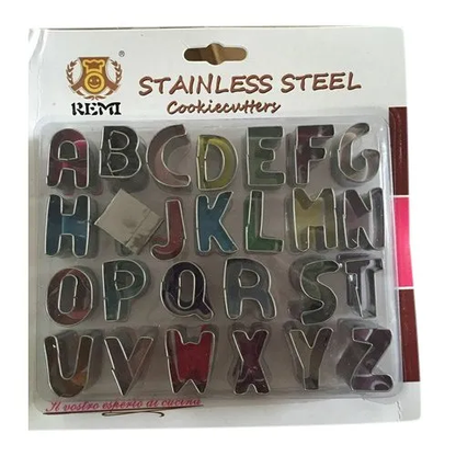 26-Piece Alphabet  Cookie Cutter Set, Stainless Steel Patterns Maker for Cookie and Food