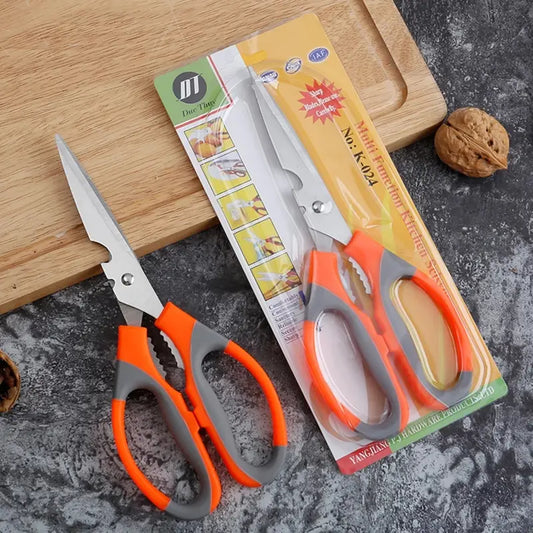 Multipurpose Scissors with Bottle Opener and Nut Cracker -  Kitchen, Poultry, and Garden Use