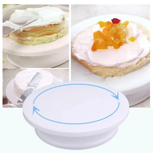 360° Revolving Cake Decoration Turntable - Easy Rotate Round Cake Stand
