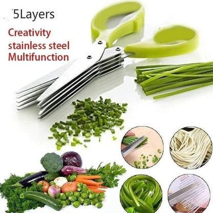 5-Layer Kitchen Scissors - Multifunctional Quick Veg & Fruit Cutting Scissors