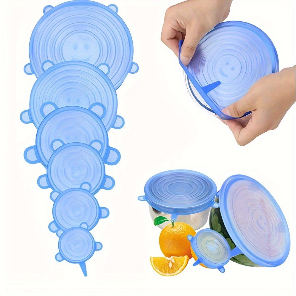 6-Piece Stretch Silicone Lids for Bowls and Containers