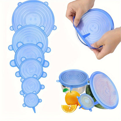 6-Piece Stretch Silicone Lids for Bowls and Containers