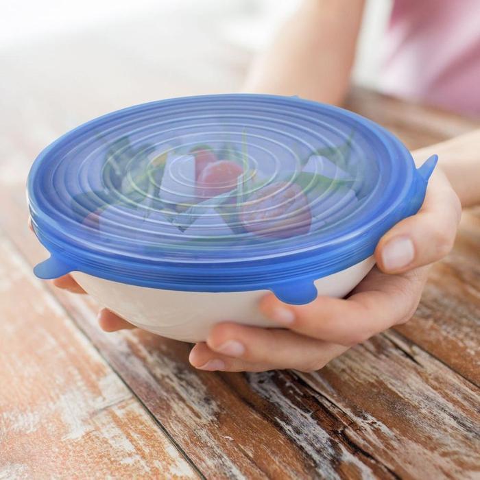 6-Piece Stretch Silicone Lids for Bowls and Containers