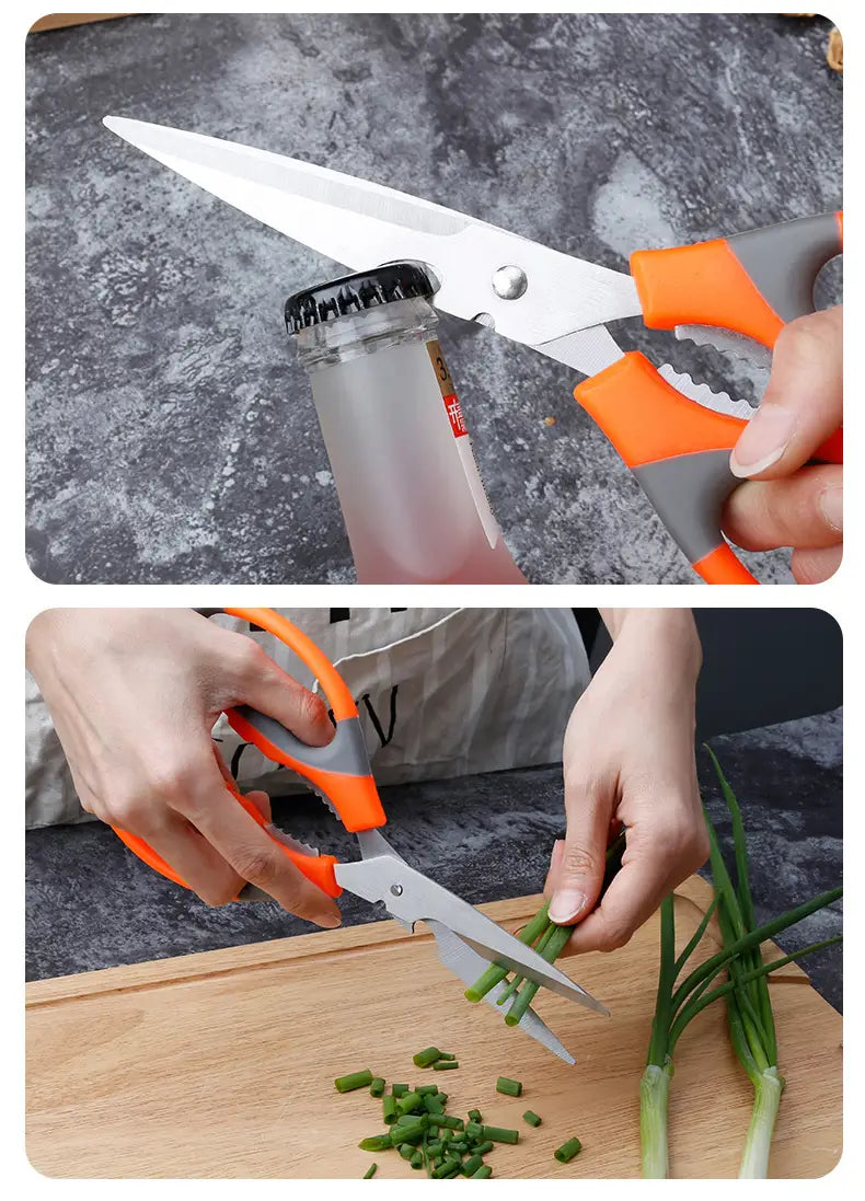 Multipurpose Scissors with Bottle Opener and Nut Cracker -  Kitchen, Poultry, and Garden Use