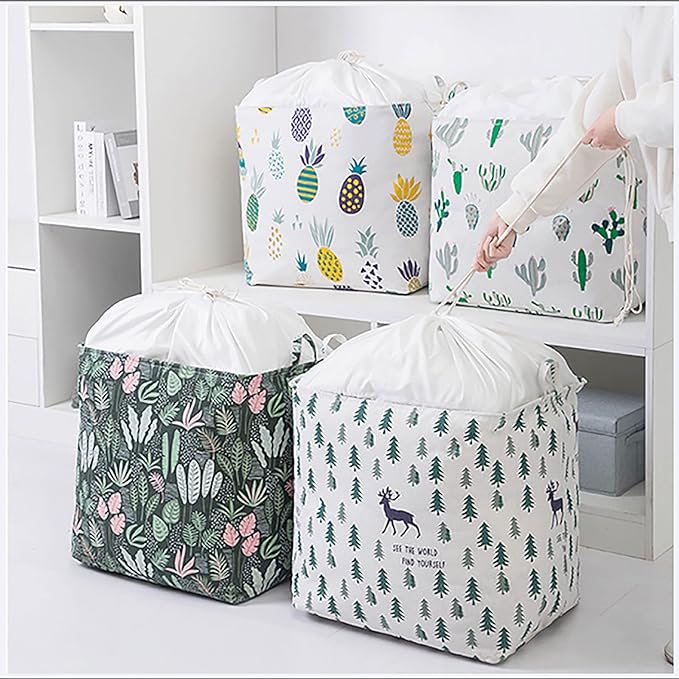 Foldable Waterproof Laundry Basket with Colorful Designs