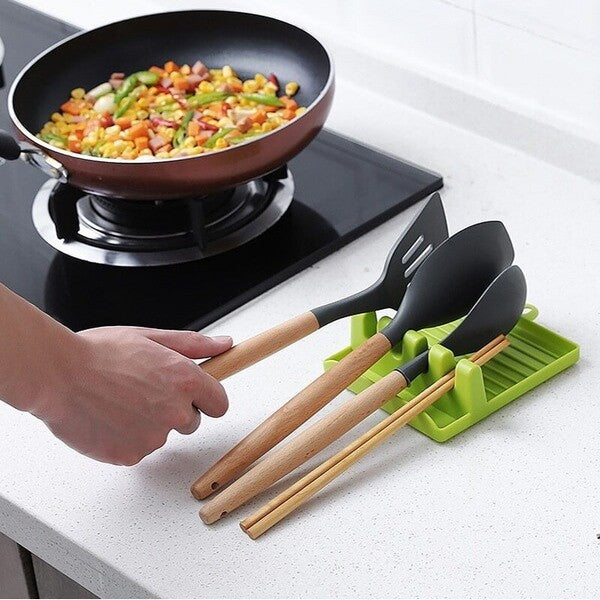 Multi-Functional Cooking Spoons Holder: Fork, Spoon and Spatula Rest