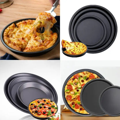 Non-Stick Pizza Tray, Baking Pan Set (3Pcs)