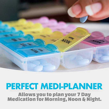 Weekly Pill Organizer Box with 21 Slots