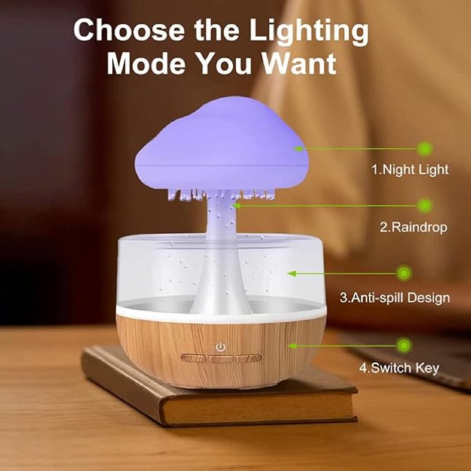 Rain Cloud Humidifier Lamp: A Soothing Water, Perfume, Oils Diffuser