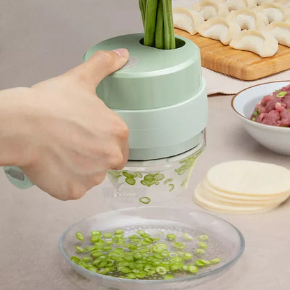 Rechargeable Electric Food Cutter, Slicer, Masher and Chopper