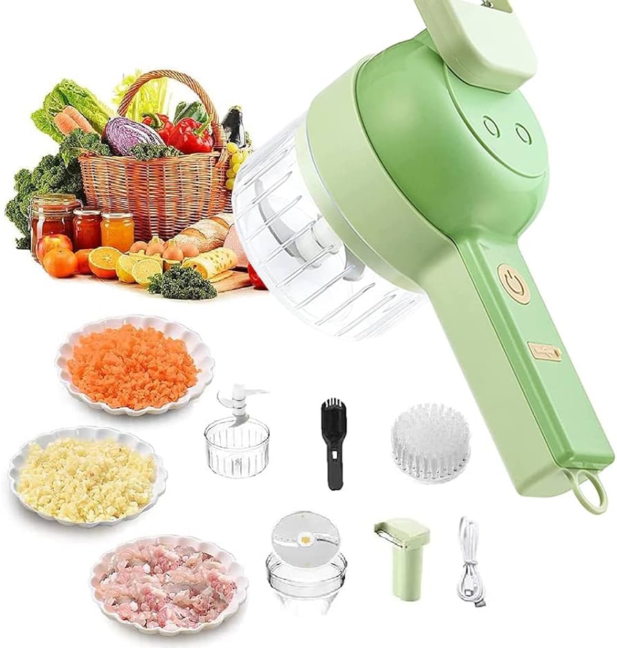 Rechargeable Electric Food Cutter, Slicer, Masher and Chopper