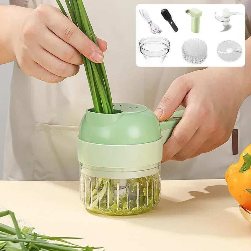 Rechargeable Electric Food Cutter, Slicer, Masher and Chopper
