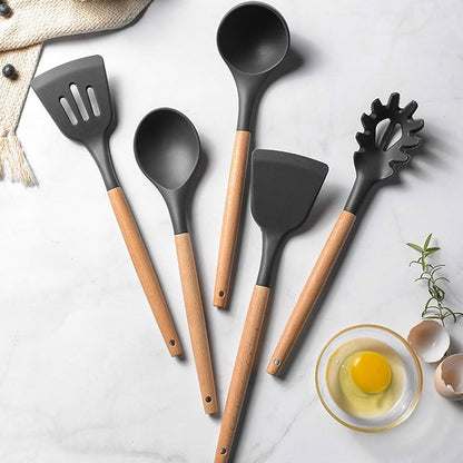 11-Pcs Silicone Cooking Spoon Set - Utensils Set