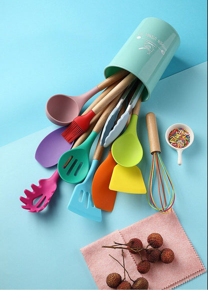11-Pcs Silicone Cooking Spoon Set - Utensils Set