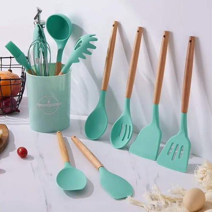 11-Pcs Silicone Cooking Spoon Set - Utensils Set