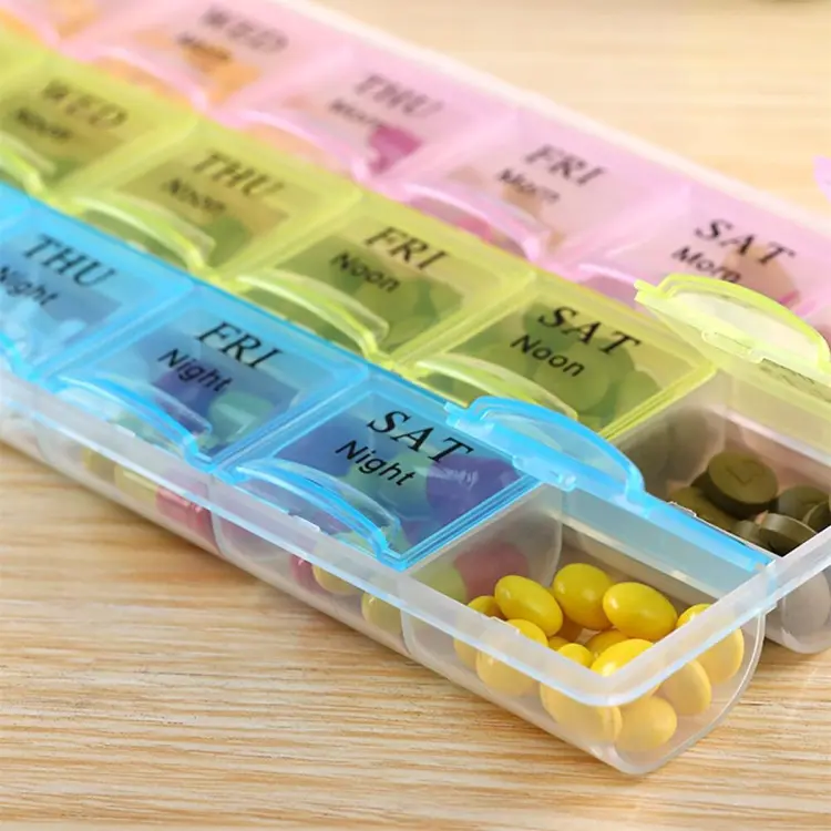 Weekly Pill Organizer Box with 21 Slots